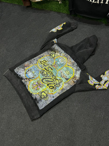 เสื้อฮู้ดสีดำแบบสวมหัวมีฮู้ดผ้าคอตตอน100% พิมพ์ลาย DTF สำหรับใส่ได้ทั้งชายและหญิงบริการ OEM - Product Image 5