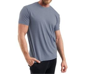 T-shirt décontracté respirant d'été à manches courtes en coton polyester écologique avec logo personnalisé de haute qualité pour hommes - Product Image 4
