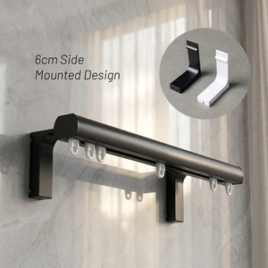 Maßgefertigtes Modernes Aluminium-Wandmontiertes Vorhangschienensystem mit Seitenhalterungen, Schwerlast-Silent-Gleiter, OEM/ODM Verfügbar - Product Image 1
