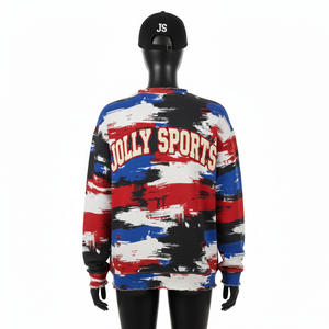 Sudadera de Sublimación para Mujer, Poliéster Premium, Felpa, 280GSM, Tela Suave, Estampado Rojo y Azul, Logotipo Personalizado - Product Image 2