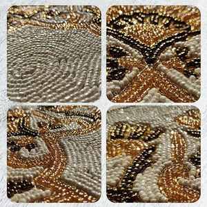 Handcrafted Round <b>Beaded</b> <b>Placemats</b> for Dining Table Wedding Christmas Decoration Family Gathering Parties - Product Image 4