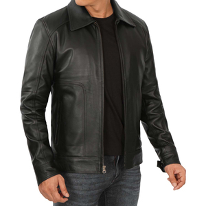 Chaqueta de Piel de Oveja para Hombre con Cierre de Cremallera, Estilo Cuello Alto, Tejido Transpirable de Color Sólido y Secado Rápido, con Logotipo Personalizado - Product Image 2