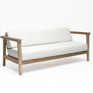 Sofás de jardín al aire libre Madera de teca natural con cojín Mueble de patio de tres asientos de la mejor calidad-Maria - Product Image 6