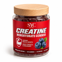 SYC Creatine Gummies 60 Permen Kunyah Vegan Suplemen Makanan Pendukung Otot Rumah Kantor Perjalanan OEM ODM Label Pribadi Grosir