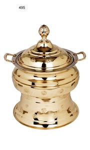 Gold Plated Dome Shape Chafing Dish Hot Food Storage Serving Chafing Dish Luxury Hotel Buffet <b>Catering</b> Serving Chafing Dish - Product Image 3