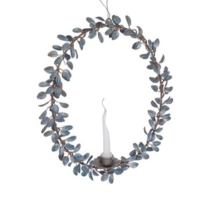 Portavelas de hierro con diseño de hoja de forma redonda, soporte decorativo hecho a mano para Navidad y Festival, portavelas - Product Image 3