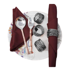 Rond de serviette créatif en métal doré Design avantageux Anneaux de serviette en perles pour décor de table à manger formel ou décontracté Manchette de serviette - Product Image 5