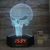 Avec Base d'horloge Unique Image du navire lampe 3D décoration intérieure lampe 7 couleurs changeantes effet visuel 3d éclairage de nuit LED