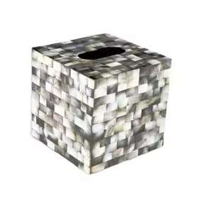 Boîte à mouchoirs élégante en marbre blanc, forme carrée, porte-serviettes et porte-mouchoirs pour la décoration de la maison à prix avantageux - Product Image 2