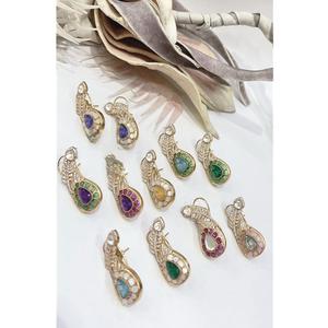 ต่างหูสตั๊ดดีไซเนอร์ต่างหูทับทิมหรูหราสำหรับผู้หญิงเครื่องประดับแฟชั่น - Product Image 1