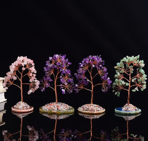 Meilleure qualité Offre Spéciale en vrac arbre naturel Multi pierres précieuses arbre en cristal enveloppé de fil de fer décoration de la maison cadeau - Product Image 1
