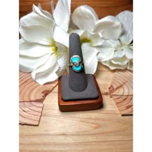 Effie C. Kingman Gold-Plated Turquoise & Sterling <b>Silver</b> <b>Statement</b> <b>Ring</b> with Bezel Setting for Everyday Wear - Product Image 1