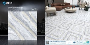 Dalle émaillée polie en porcelaine de pierre de veine d'or de Calacatta blanche 40x40cm 400x400mm tuile de dalle de marbre de plaque de roche de plancher - Product Image 3