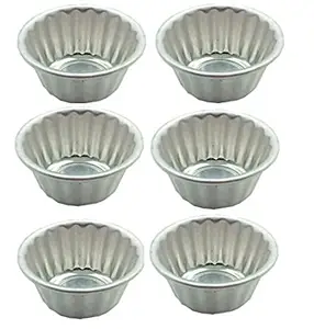 Teglia per cupcake in alluminio all'ingrosso 6 pezzi con rivestimento in argento teglia per cupcake in alluminio per la produzione dall'india