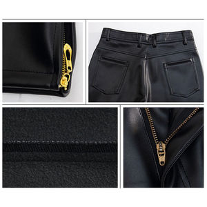 Pantalones de Cuero de Motociclista para Hombre de Diseño Moderno, Pantalones de Cuero PU Casuales para Motociclismo y Ropa Urbana, en Venta en Línea - Product Image 2