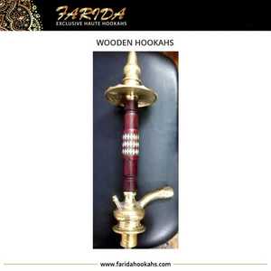 Farida Hookahs tallado a mano de lujo decorativo de madera Rosa Shisha Hookahs Mini diseño egipcio para fumar jarrón de cristal latón/perla madre - Product Image 2