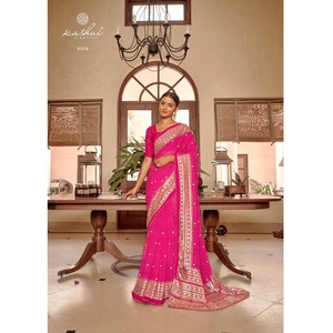 Fancy Trending New Arrival Wedding Wear Leheriya Impreso Georgette Saree Disponible a precios asequibles de La India - Product Image 1