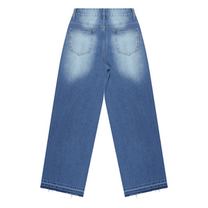 Gran oferta Y2K, pantalones de moda para mujer, cintura alta, tiro medio, holgados, rectos, pantalones vaqueros de pierna ancha para mujer, ropa informal con patrón sólido - Product Image 6