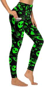 Pantalones de yoga para ejercicio de cintura alta para mujer, mallas de yoga para entrenamiento deportivo para correr con bolsillos - Product Image 5