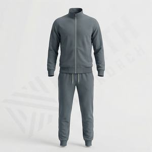 Service OEM, survêtements pour hommes confortables à la vente, logo personnalisé, molleton technique zippé, jogging uni, ensemble deux pièces, vêtements de sport - Product Image 1