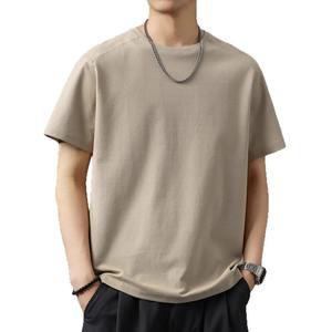 Camiseta de Algodón de Alta Gama con Cuello Redondo y Manga Corta para Hombre, Estilo Urbano, Transpirable, Ligera y Fresca para Verano - Product Image 4