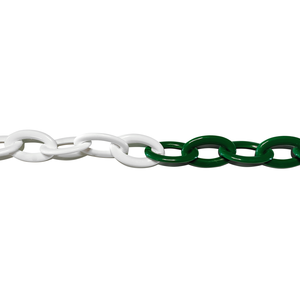 Chaîne en plastique vert-blanc de 25 m, 8 mm, produit d'avertissement routier - Product Image 1