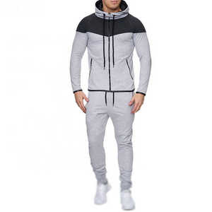 Vêtements de sport survêtements d'entraînement respirants en polaire pour hommes ensemble de deux pièces survêtement de jogging pour hommes - Product Image 4