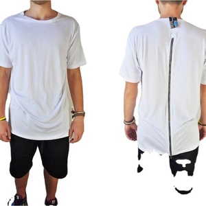 Camiseta en blanco estilo callejero al por mayor Oem Logo algodón liso tamaño americano cuello redondo hombres alta calidad 100 estampado personalizado seda azul - Product Image 1