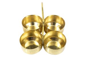 ทองเหลือง Puja roli Chawla kumkum ถ้วยใส่รองเท้าแตะขมิ้นสำหรับใช้ในวัด & บ้าน - Product Image 4