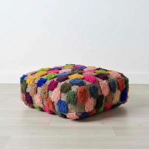 Puf de Cuero Marroquí Hecho a Mano, Otomana Tradicional Artesanal, Decoración del Hogar, Asiento Boho para Sala de Estar - Product Image 1