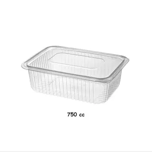 In Stock Ready to Ship 750cc Plastic Leak Proof Container Disposable Leak-Proof Containers with Flat Lids Plastic Sealing Trays