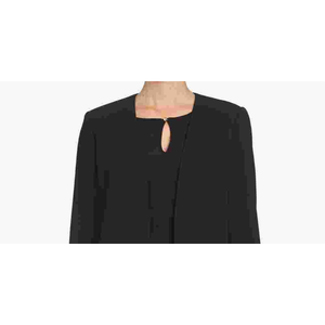 Blazer Nero in Velluto a Coste da Donna CeCe, Aperto sul Davanti, Doppiopetto, Monopetto, con Ricamo e Stampa, Disponibile in Taglie Corte e Lunghe, Taglia 8 - Product Image 2