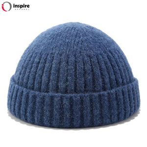 Gorro de lana con logotipo bordado personalizado para mujer, gorrito de alta calidad, Color sólido, para invierno - Product Image 5