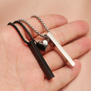 Collar de Amistad de Acero Inoxidable con Logotipo Personalizado, Collar de Corazón con <span class=keywords><strong>Fuerza</strong></span> Magnética para Parejas - Product Image 3