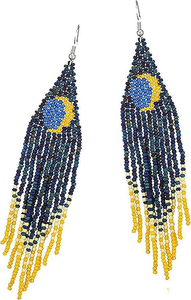 Handcrafted Beaded Embroidery <b>Drop</b> <b>Earrings</b> Pure Handmade Seed Beads <b>Earrings</b> Top Quality Beaded Embroidery <b>Earrings</b> - Product Image 4