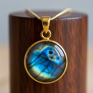 Luxe 925 Sterling Silver Dainty Chaîne Bohème Labradorite Forme Pendentif Lunette Réglage Guérison Cristal Mode Pendentifs pour - Product Image 3