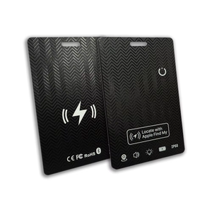 Traceur de portefeuille fin rechargeable certifié MFi compatible avec <span class=keywords><strong>Apple</strong></span> Find My pour localisation iOS de bagages et passeports - Product Image 1