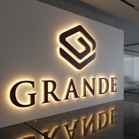 Enseigne lumineuse en acrylique avec éclairage LED et luminosité réglable, support chromé, LED cool, étanche, résistante, rétroéclairée