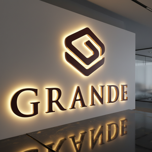 Letrero Luminoso Acrílico con LED, Base Cromada, Resistente al Agua, Retroiluminado - Product Image 1