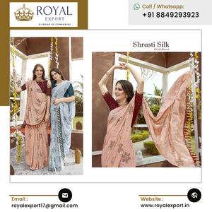 Large gamme de produits Vêtements ethniques indiens élégants pour mariage et fête Saree en georgette douce avec imprimé d'aluminium - Product Image 4