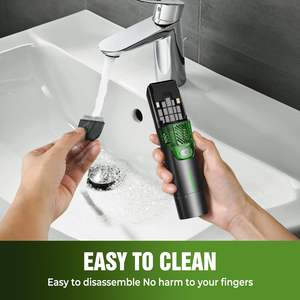 Tondeuse à cheveux de précision pour homme, tondeuse à moustache, longueur réglable, alimentation USB, tondeuse à poils du visage tout-en-un avec aspiration - Product Image 3