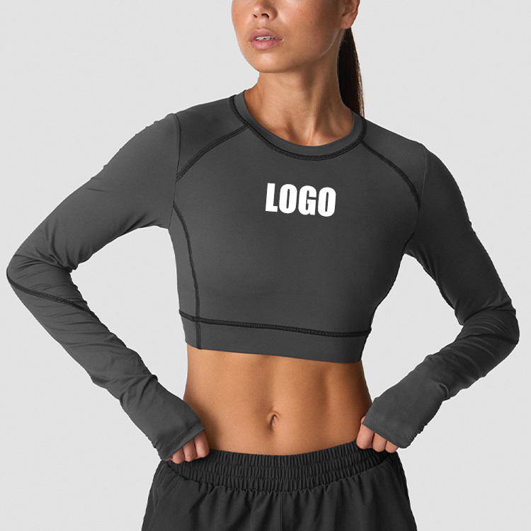 OEM Custom Backless High Quality Super Soft Fitness Lightweight Sports Yoga Long Sleeves T-Shirts for Women