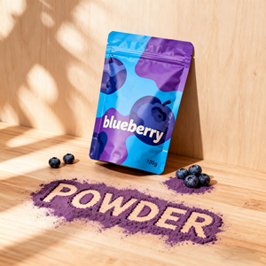 Poudre soluble dans l'eau de qualité alimentaire de fruit de myrtille d'approvisionnement d'usine OEM/poudre de béton de myrtille/poudre lyophilisée de myrtille - Product Image 1