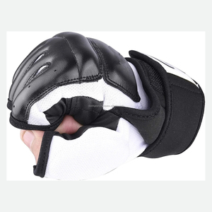 Custom Logo Leather MMA Boxing Gloves Breathable Sustainable Training Fingerless Hook Loop Closure for Wrist Lightweight - Product Image 5