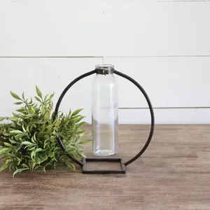 premium design Latest Look Modern Metal Glass Tube Flower <b>Vase</b> Elegant For Table Top Decor Usage Metal Glass Tube Flower <b>Vase</b> - Product Image 2