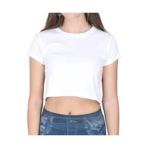 Camiseta corta de moda, camiseta informal de manga corta con cuello redondo para mujeres y niñas, perfecta para el uso diario - Product Image 6