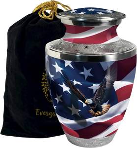 Urna de cremación grande con bandera de los Estados Unidos con un recuerdo para cenizas humanas, urnas decorativas talladas a mano para cenizas de adultos, mujeres y hombres - Product Image 5