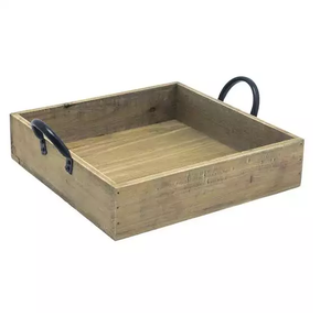 Grand plateau de service fait à la main/support rectangulaire en bois métal de luxe aspect fantaisie pour mariage nourriture thé café parfait cadeau de mariage - Product Image 2