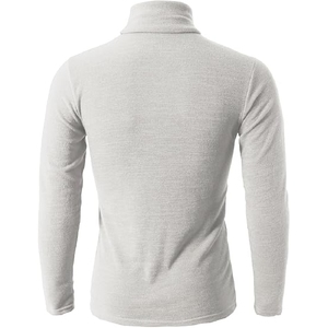 Suéter de punto de invierno antiarrugas ajustado para hombre, suéter de poliéster de cuello redondo transpirable antiencogimiento - Product Image 2