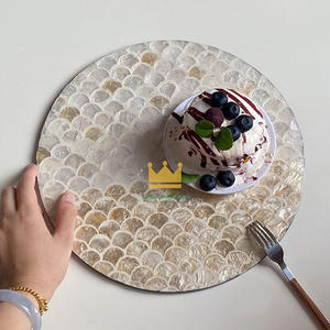 Napperon personnalisé en nacre Assiettes de charge en nacre pour table à manger quantité minimale de commande bas - Product Image 2